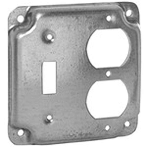 Hubbell Raco 906C 4 inch Square 2 Gang Combination Duplex  and  Toggle Box Cover