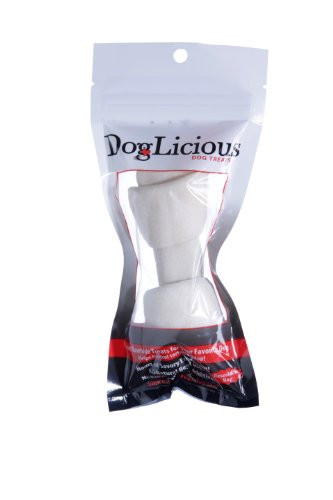 Doglicious Rawhide 4-5 inch White Bone-Dog Treats New RESEALABLE Bag!