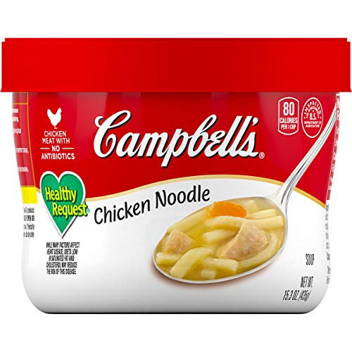 Campbell s Healthy Request Chicken Noodle Soup 15.3 oz. Microwavable Bowl -Pack of 8- Campbell s Healthy Request Chicken Noodle Soup 15.3 oz. Microwavable Bowl -Pack of 8-