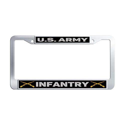 Framespolish US Army Infantry License Plate Frame Stainless Steel License Cover Holder