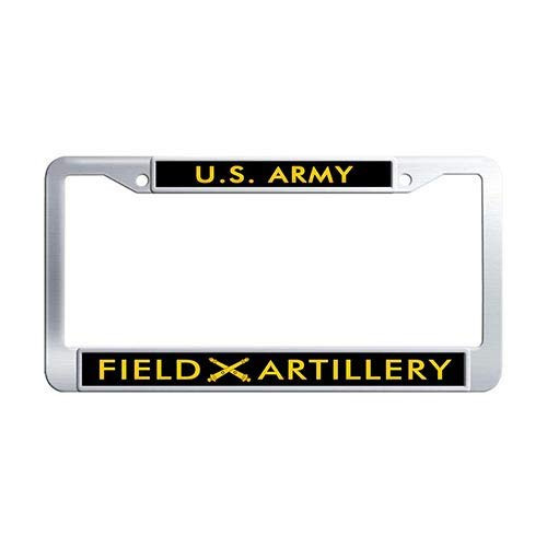 Framespolish US Army Field Artillery License Plate Frame Stainless Steel Auto License Cover Holder