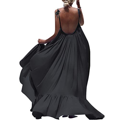 LISTHA Beach Backless Maxi Dress Women Boho Sleeveless Summer Party Long Dress Black LISTHA Beach Backless Maxi Dress Women Boho Sleeveless Summer Party Long Dress Black