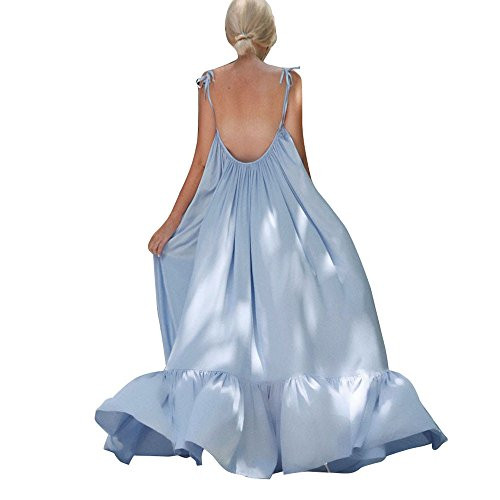 LISTHA Beach Backless Maxi Dress Women Boho Sleeveless Summer Party Long Dress