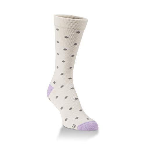 World s Softest Sensitive Collection Women s One Size Cotton Support Crew Socks  Rainy Day Dot