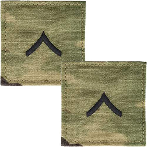 Army Rank PVT Private OCP Patch 2x2 Hook  and  Loop - Pair