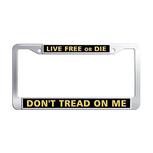 Don t Tread On Me License Plate Frame Holder Stainless Steel Live Free or Die Liberty or Death License Plate Frame Holder
