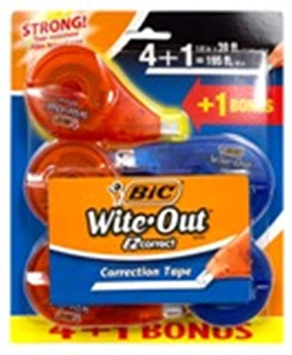 Bic EZ Correct Wite Out Correction Tape -5 ct-