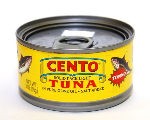 Cento - Italian Solid Light Tuna in Pure Olive Oil  -3- - 3 oz Cans