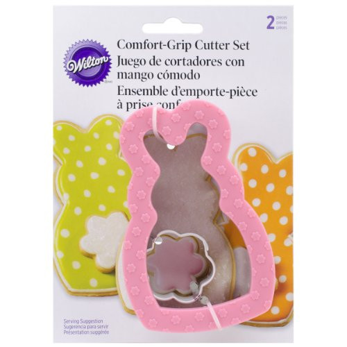 Wilton Comfort Grip Bunny with Mini Flower Cookie Cutters Set of 2 Wilton Comfort Grip Bunny with Mini Flower Cookie Cutters Set of 2