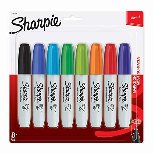 Sharpie Chisel Tip Permanent Marker  Assorted Colors  8-Pack -38250PP-