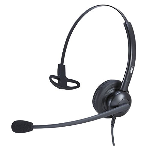 2.5mm Headset Call Center Phone Headset with Microphone Noise Reduction for Panasonic Polycom Grandstream Cisco Linksys SPA Zultys Gigaset and Other Dect Phones