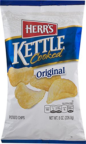 Herr s Kettle Cooked Potato Chips Original - 8 Oz. -3 Bags-