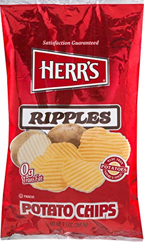Herr s Ripples Potato Chips - 9.5 Oz. -4 Bags-