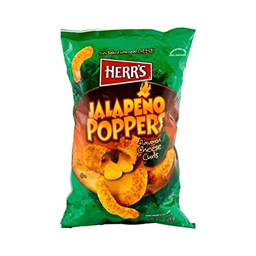 Herr s Jalapeno Popper Cheese Curls - 8 Oz. Bags -4 Bags-
