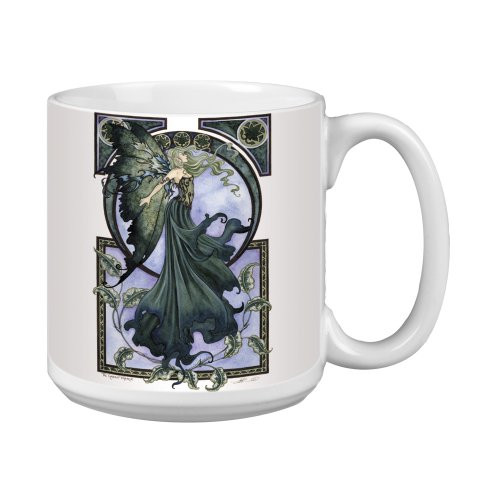 Tree-Free Greetings XM27572 Amy Brown Artful Jumbo Mug, 20-Ounce, Fantasy Green Faerie