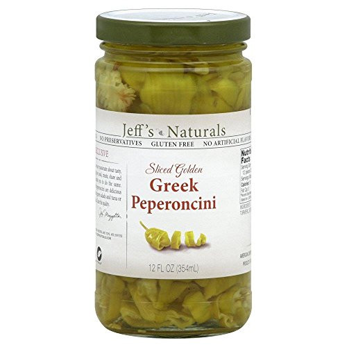 Jeff s Naturals Sliced Golden Greek Peperoncini -Pack of 6-