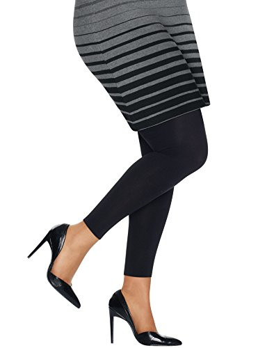 Just My Size Women s Stretch Cotton Footless Tights  Q88909  3X 4X  Black