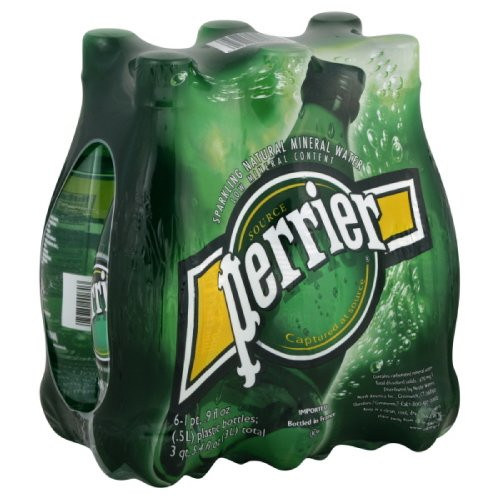 PERRIER Sparkling Mineral Water  16.9-Ounce Plastic Bottles  6 Count -Pack of 2-