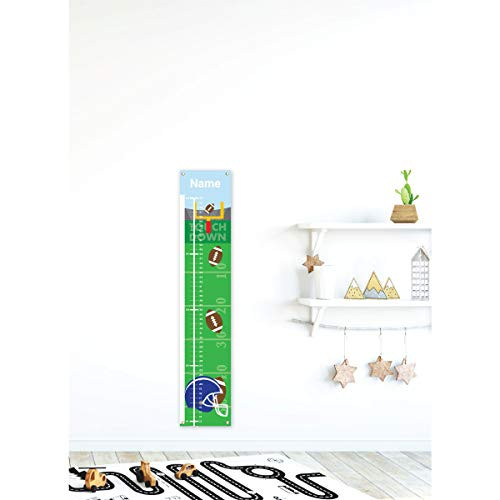 Personalized Kids Canvas Growth Chart  Height Chart  Growth Chart Banner  Football