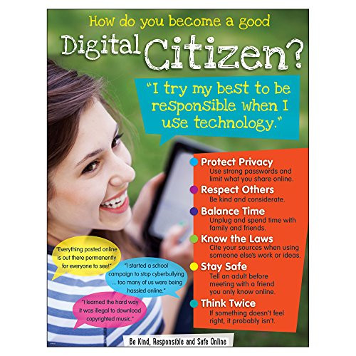 Trend Enterprises Inc. Digital Citizenship -Secondary- Learning Chart  17 inch x 22 inch