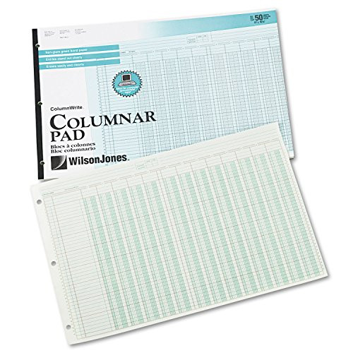 Wilson Jones G7213A Columnar Pad 13 Columns 50 Shts 11-Inch x16-3 8-Inch  Green