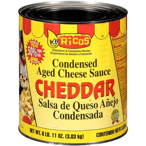 Rico s Cheddar Cheese Sauce 106oz -6lbs 10oz- Can -Pack of 1- Select Flavor Below -Condensed Aged-
