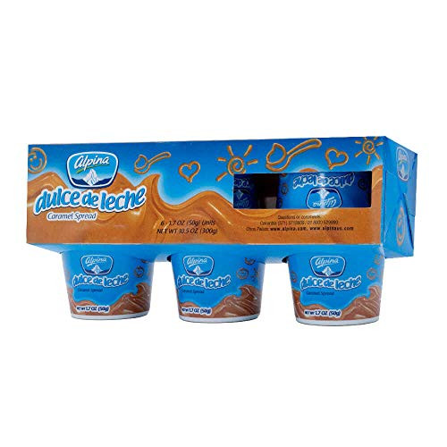 AREQUIPE ALPINA Dulce de Leche -4 SIX PACKS-. Spread milk caramel sauce and spoonable dulce de leche or cajeta  is an indulgent creamy arequipe. 4 SIX PACKS x 1 7 oz each.