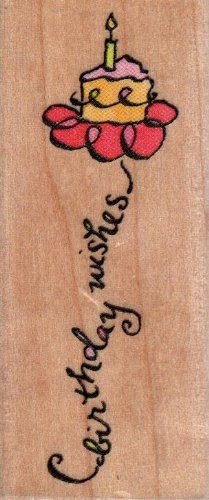 Birthday Wishes Wood Mounted Rubber Stamp -501E09-