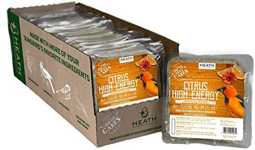 Heath Outdoor Products 6 Pack of All Season No Melt Suet Cakes  11.75 Ounces Each  Citrus High Energy