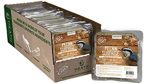 Heath Outdoor Products 6 Pack of All Season No Melt Suet Cakes  11.75 Ounces Each  Pecan Surprise