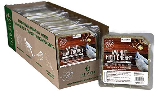 Heath Outdoor Products 6 Pack of All Season No Melt Suet Cakes  11.75 Ounces Each  Walnut High Energy