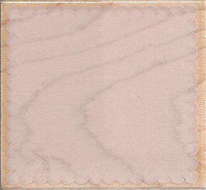 Square Scalloped Square Wood Mounted Rubber Stamp -E1962-