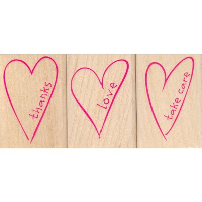 Sweet Hearts Wood Mounted Rubber Stamp Set -LL986-