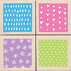 Tiny Prints Wood Mounted Rubber Stamp Set -LL988-