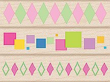 Playful Borders Wood Mounted Rubber Stamp Set -LL005-
