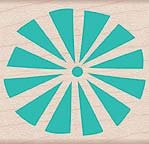 Bold Pinwheel Wood Mounted Rubber Stamp -E4216-