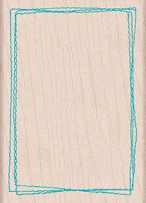 Stitched Rectangles Wood Mounted Rubber Stamp -H4039-