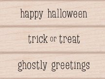 Ghostly Greetings Wood Mounted Rubber Stamp Set -LL139-