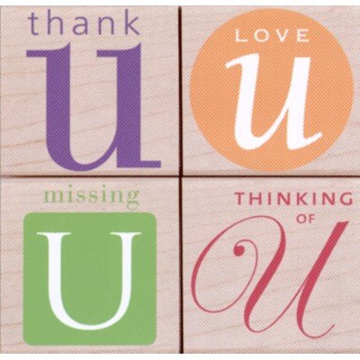 Letter Messages Wood Mounted Rubber Stamp Set -LL151-