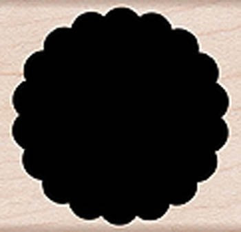 Scalloped Background Wood Mounted Rubber Stamp -D5012-
