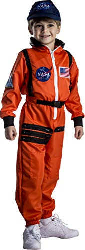 Dress Up America Astronaut Costume for Kids  NASA Orange Spacesuit for Boys  and  Girls