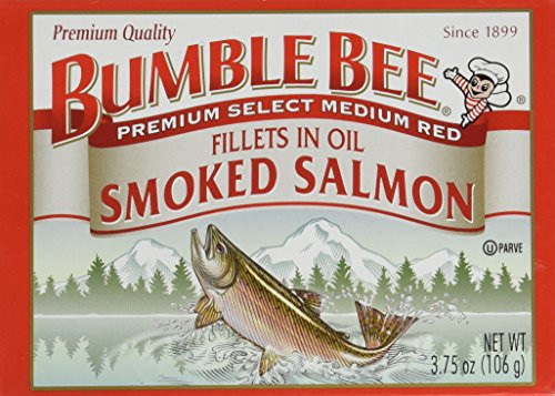 Bumble Bee Smoked Salmon Fillets in Oil 3.75oz can -Pack of 6-