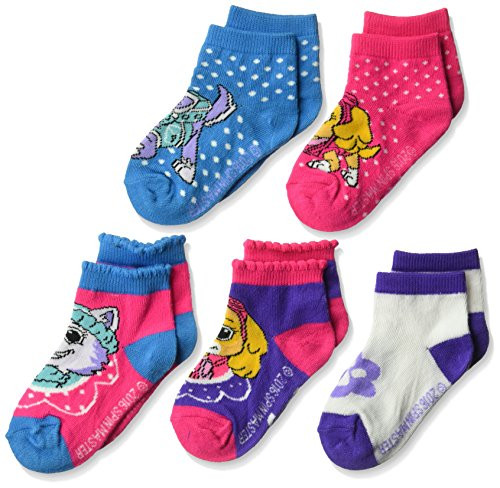 Nickelodeon girls Paw Patrol 5 Pack Shorty Socks Pink Purple Blue Big Face Shoe Size 4-8 US Nickelodeon girls Paw Patrol 5 Pack Shorty Socks Pink Purple Blue Big Face Shoe Size 4-8 US