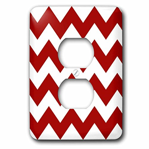 3dRose Lsp_149892_6 Red and White Chevron Pattern 2 Plug Outlet Cover