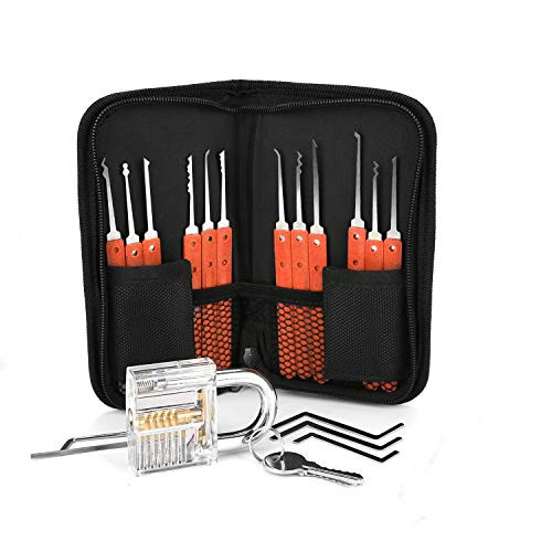 Multi-Function Set Professional Tool 17 PCS Kit -1 Lock -Orange-
