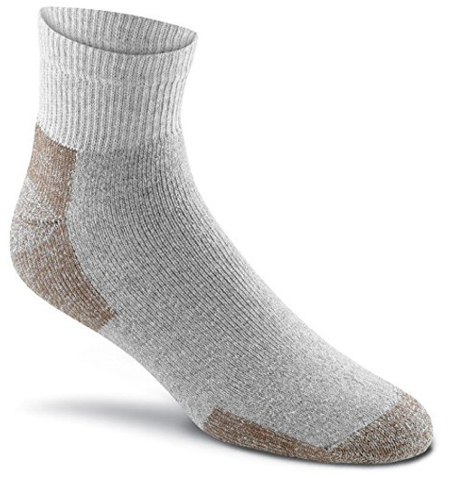 FoxRiver Cotton Work Quarter Crew Cut Socks Value Pack -3 Pair-  Large  Grey