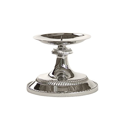 Ivy Lane Design Beaded Pillar Candle Holder, Chrome-Plated