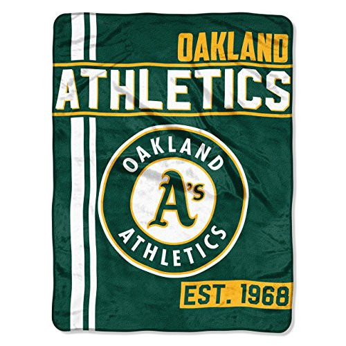 MLB Oakland Athletics Micro Raschel Throw  One Size  Multicolor