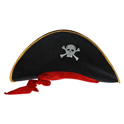 MMRM Skull Print Pirate Captain Costume Cap Halloween Masquerade Party Cosplay Hat Prop MMRM Skull Print Pirate Captain Costume Cap Halloween Masquerade Party Cosplay Hat Prop