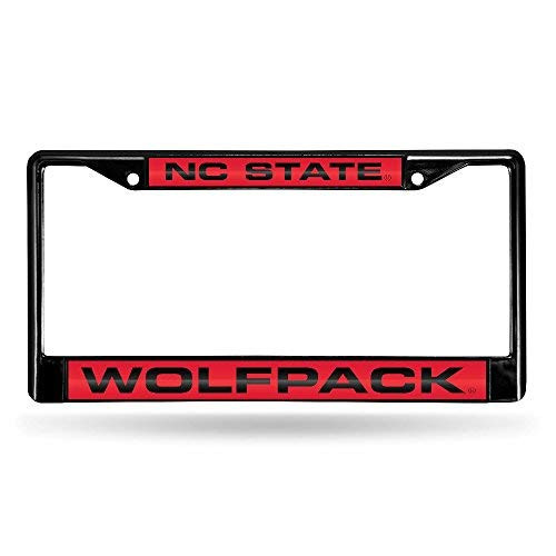NCAA Rico Industries Laser Cut Inlaid Standard Chrome License Plate Frame North Carolina State Wolfpack NCAA Rico Industries Laser Cut Inlaid Standard Chrome License Plate Frame North Carolina State Wolfpack